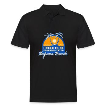 I Need To Be Seahabilitated Hapuna Beach Summer - Männer Poloshirt - Schwarz - Vorne - Kai (181cm)