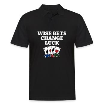 Wise Bets Change Luck Poker Sayings Poker Player - Men's Polo Shirt - black - Front - Kai (181cm)