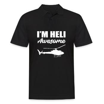 Ich bin Heli großartig Bachelor der Luftfahrt Gesc - Männer Poloshirt - Schwarz - Vorne - Kai (181cm)
