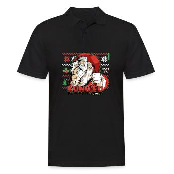 Kung Fu Santa Ugly Cristmas Design for a Martial - Männer Poloshirt - Schwarz - Vorne - Kai (181cm)