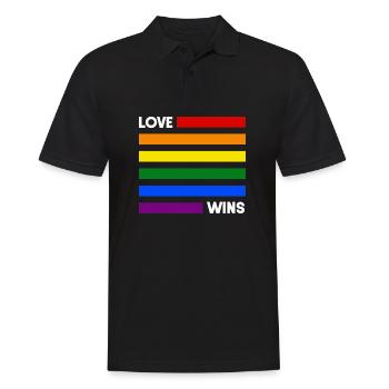 LGBT Rainbow Gay Pride Homo Lesbian Gay - Men's Polo Shirt - black - Front - Kai (181cm)