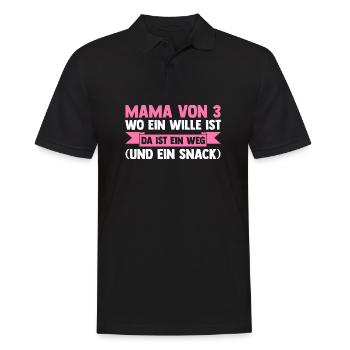 Mama Von 3 Kindern - Männer Poloshirt - Schwarz - Vorne - Kai (181cm)