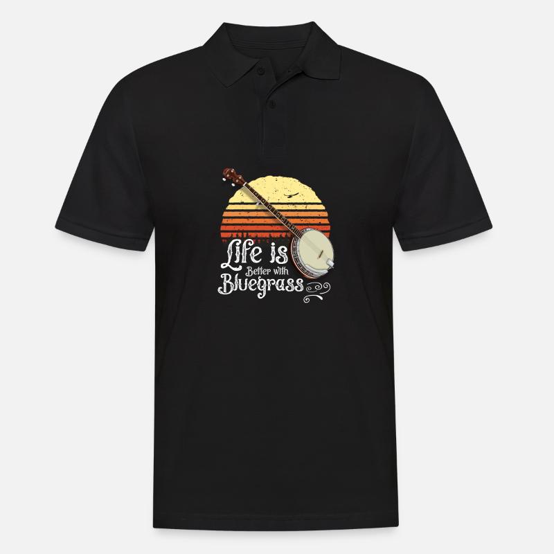 Bluegrass 5 String Banjo Lover - Männer Poloshirt - Schwarz