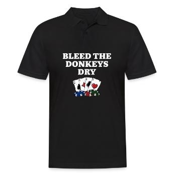 Bleed the Donkeys Dry Poker Drôle de joueur de poker - Polo Homme - noir - Devant - Kai (181cm)