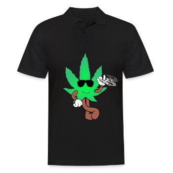 Der Bloom - Weed Cannabis Stoned Hanf Marihuana - Männer Poloshirt - Schwarz - Vorne - Kai (181cm)