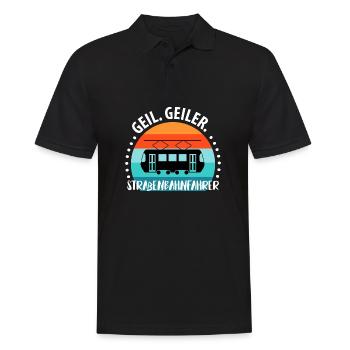 Straßenbahnfahrer Straßenbahn Stadtbahn Tram - Männer Poloshirt - Schwarz - Vorne - Kai (181cm)