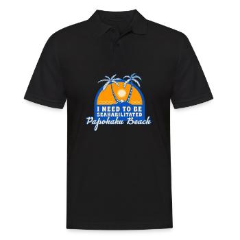 I Need To Be Seahabilitated Papohaku Beach Summer - Männer Poloshirt - Schwarz - Vorne - Kai (181cm)