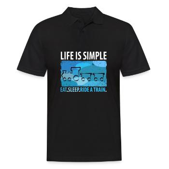 Train Railway Railway Trains Train drivers - Men's Polo Shirt - black - Front - Kai (181cm)