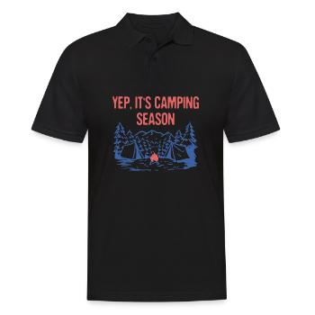 Oui c’est la saison de camping Camping Camping Camper Tropical - Polo Homme - noir - Devant - Kai (181cm)