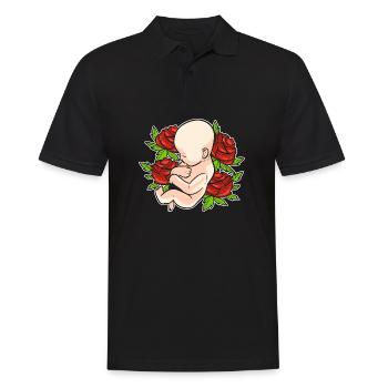 Sage-femme Baby Flowers Birth Trainer Cadeau - Polo Homme - noir - Devant - Kai (181cm)