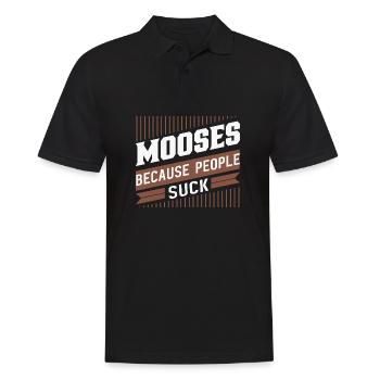 Mit Elch ist das Leben besser! Lustig Elch Spruch - Männer Poloshirt - Schwarz - Vorne - Kai (181cm)