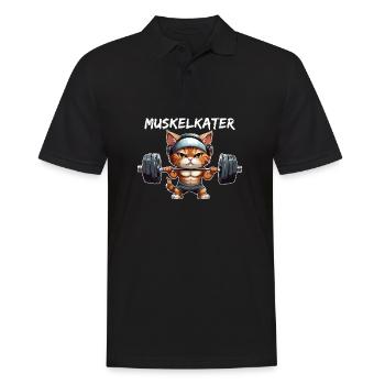 muskelkater - gym design - gym Sprüche - lustig - Männer Poloshirt - Schwarz - Vorne - Kai (181cm)