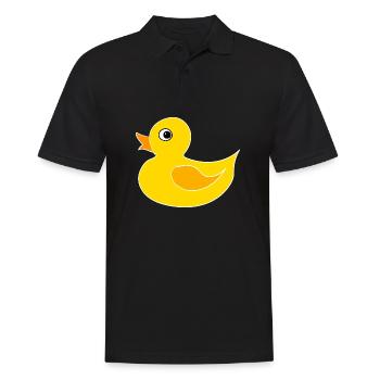 Ente Entchen Quietscheente Quak - Männer Poloshirt - Schwarz - Vorne - Kai (181cm)
