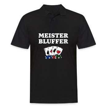Meister Bluffer Casino Poker Gambling Poker - Männer Poloshirt - Schwarz - Vorne - Kai (181cm)