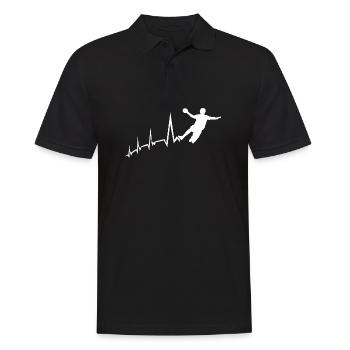 Joueurs de handball battement de cœur handball - Polo Homme - noir - Devant - Kai (181cm)