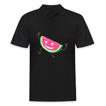 Melone Melonen Wassermelone - Männer Poloshirt - Schwarz - Vorne - Kai (181cm)
