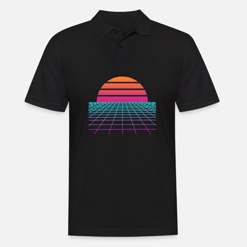 Synthwave Sunset. Maler Gift - Männer Poloshirt - Schwarz