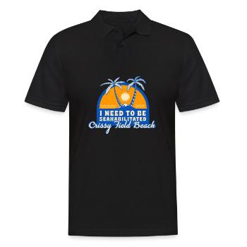 I Need To Be Seahabilitated Crissy Field Beach - Men's Polo Shirt - black - Front - Kai (181cm)