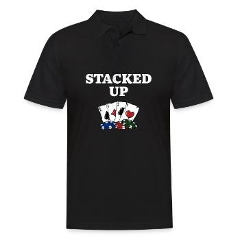 Stacked Up Card Games Poker Card Player Poker - Männer Poloshirt - Schwarz - Vorne - Kai (181cm)