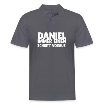 First name Daniel - Men's Polo Shirt - charcoal grey - Front - Nico (186cm)