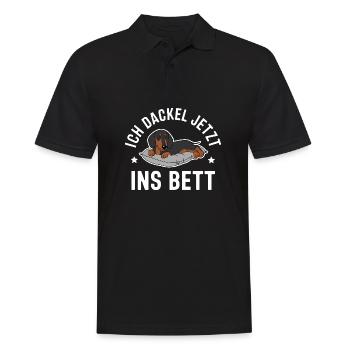 Ich Dackel Jetzt Ins Bett! Dackel Liebhaber - Männer Poloshirt - Schwarz - Vorne - Kai (181cm)