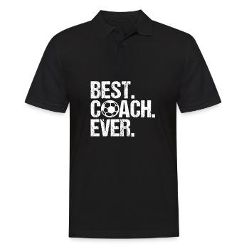 Best Coach Ever Fussballtrainer - Männer Poloshirt - Schwarz - Vorne - Kai (181cm)