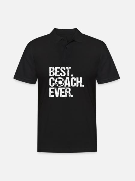 Best Coach Ever Fussballtrainer - Männer Poloshirt - Schwarz