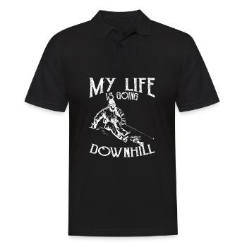 Downhill - Men's Polo Shirt - black - Front - Kai (181cm)