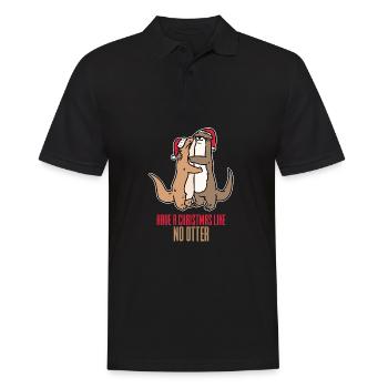 Weihnachten Otter - Männer Poloshirt - Schwarz - Vorne - Kai (181cm)