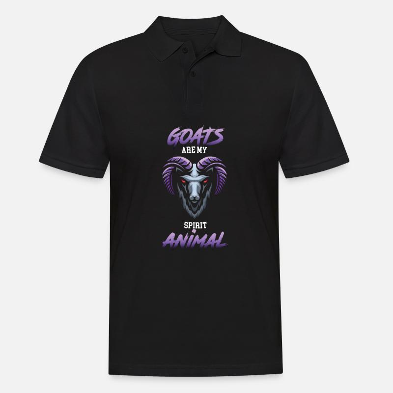 Ziege Hörner Tier Geschenk - Männer Poloshirt - Schwarz