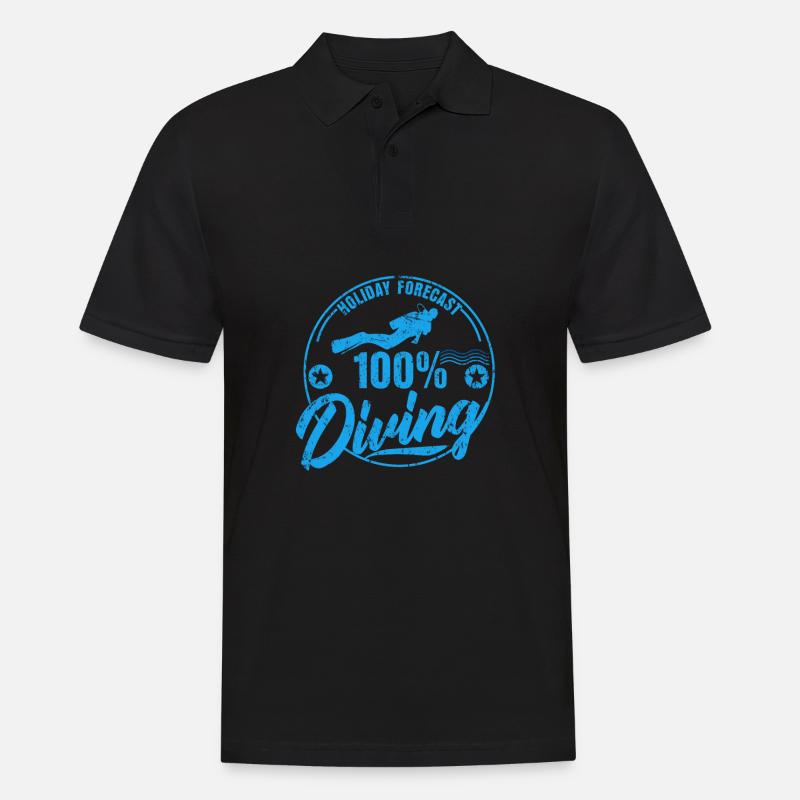 Tauchen - Männer Poloshirt - Schwarz