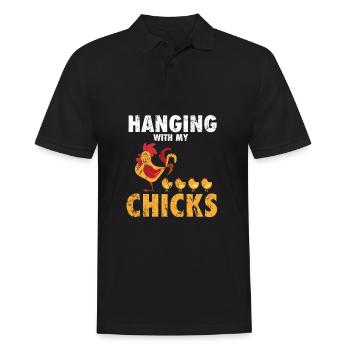 Huhn - Männer Poloshirt - Schwarz - Vorne - Kai (181cm)