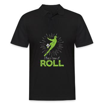 Fußball Tor - Männer Poloshirt - Schwarz - Vorne - Kai (181cm)