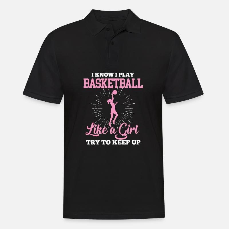 Basketball Mädchen - Männer Poloshirt - Schwarz