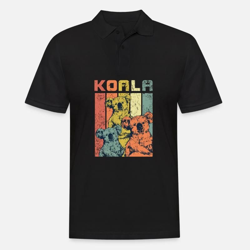 Koala - Männer Poloshirt - Schwarz