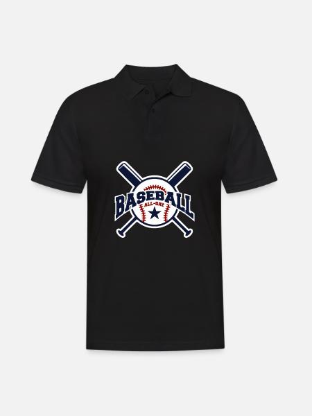 Base-ball - Polo Homme - noir