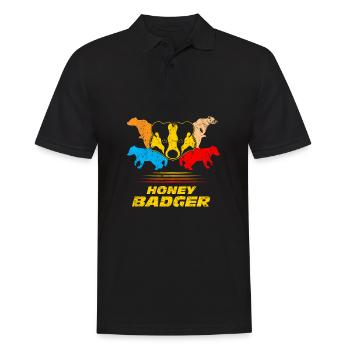 Honigdachs - Männer Poloshirt - Schwarz - Vorne - Kai (181cm)