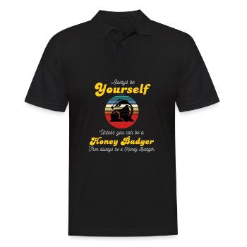 Honigdachs Raubtier - Männer Poloshirt - Schwarz - Vorne - Kai (181cm)