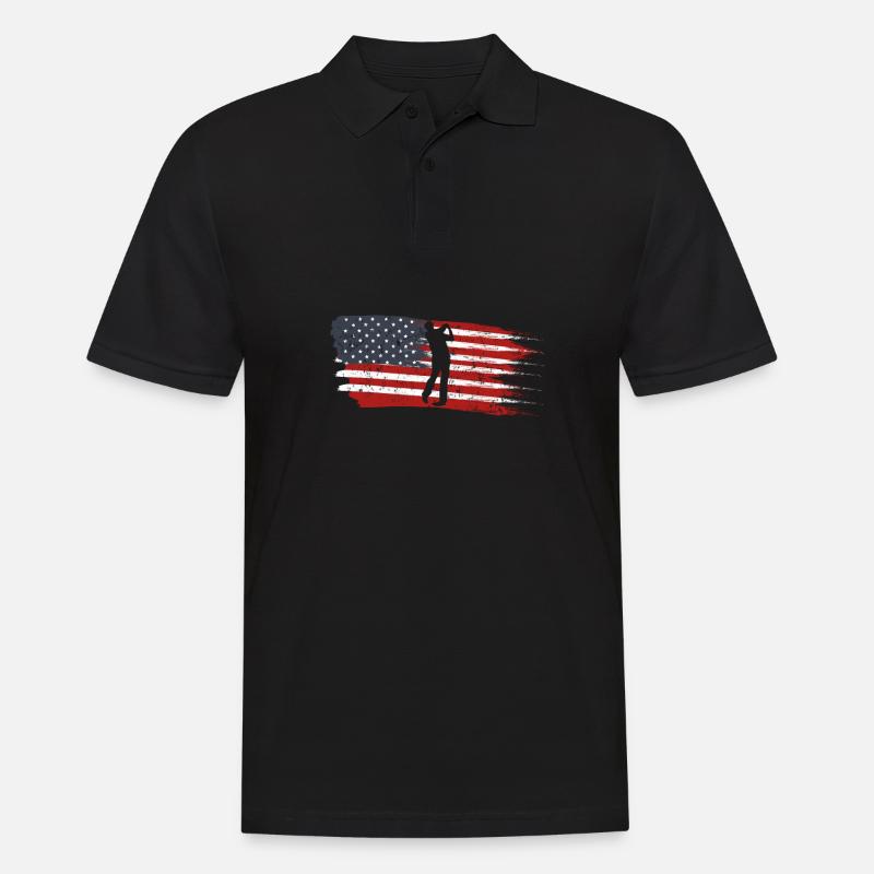 Golf Amerika - Männer Poloshirt - Schwarz