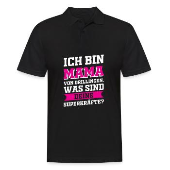 Mutter Mama Drillinge Liebe - Männer Poloshirt - Schwarz - Vorne - Kai (181cm)