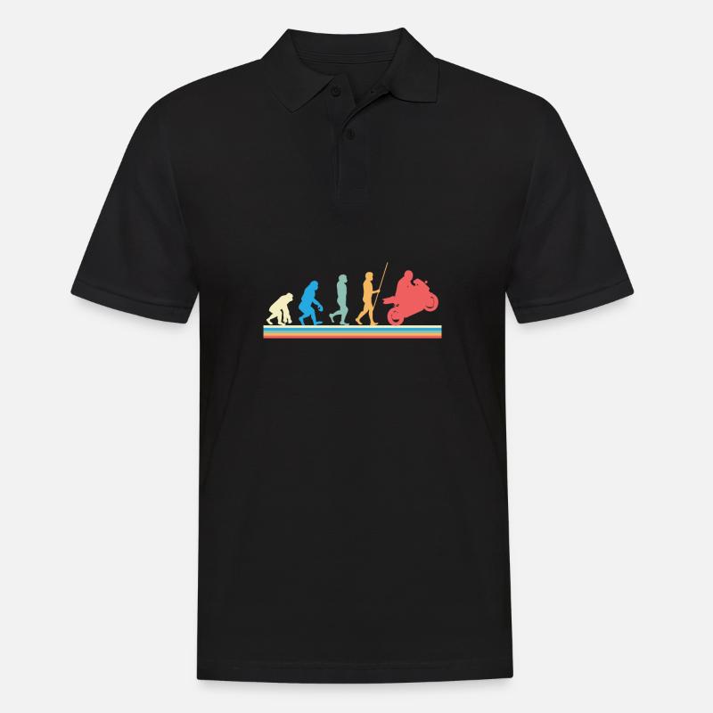 Motorrad Evolution - Männer Poloshirt - Schwarz