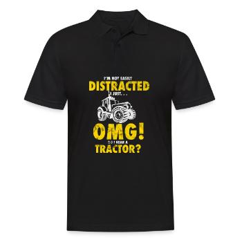 Cadeau de conduite de tracteur d'agriculteur - Polo Homme - noir - Devant - Kai (181cm)