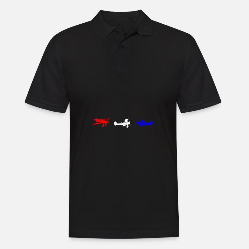 Flugzeug - Männer Poloshirt - Schwarz