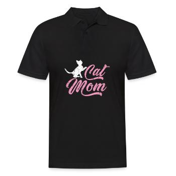 Katzen Mama - Männer Poloshirt - Schwarz - Vorne - Kai (181cm)