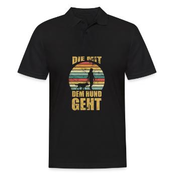 Hund Frau - Männer Poloshirt - Schwarz - Vorne - Kai (181cm)