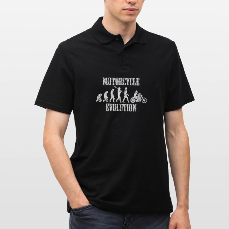 Evolution Biker Motorcycle Gift Men's Polo Shirt