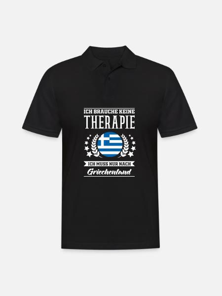 Griechenland - Männer Poloshirt - Schwarz