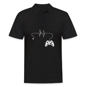 Gamer Gaming Herzschlag Herzfrequenz - Männer Poloshirt - Schwarz - Vorne - Kai (181cm)