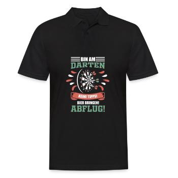 Dart Darts Darten Spruch - Männer Poloshirt - Schwarz - Vorne - Kai (181cm)