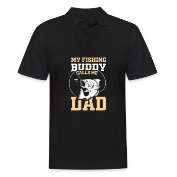 Fishing Buddies - Gift Idea - Men's Polo Shirt - black - Front - Kai (181cm)
